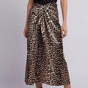 EUC Ganni Silk Leopard Skirt - FR Size 36 / US 2